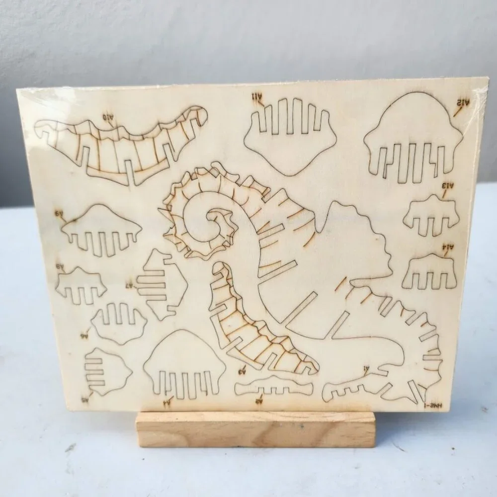 NEW 3D Wooden Sea Horse Puzzle Ocean Life Animal Model Kit STEM Crafts DIY Brain